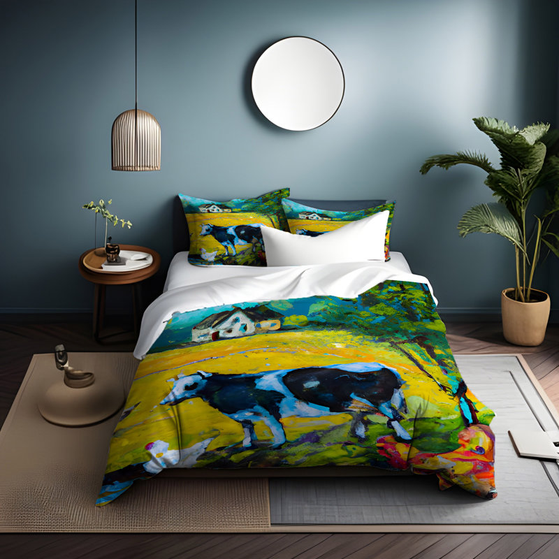 Ensemble de housse de couette , Housse de couette simple + 1 taie décorative pour