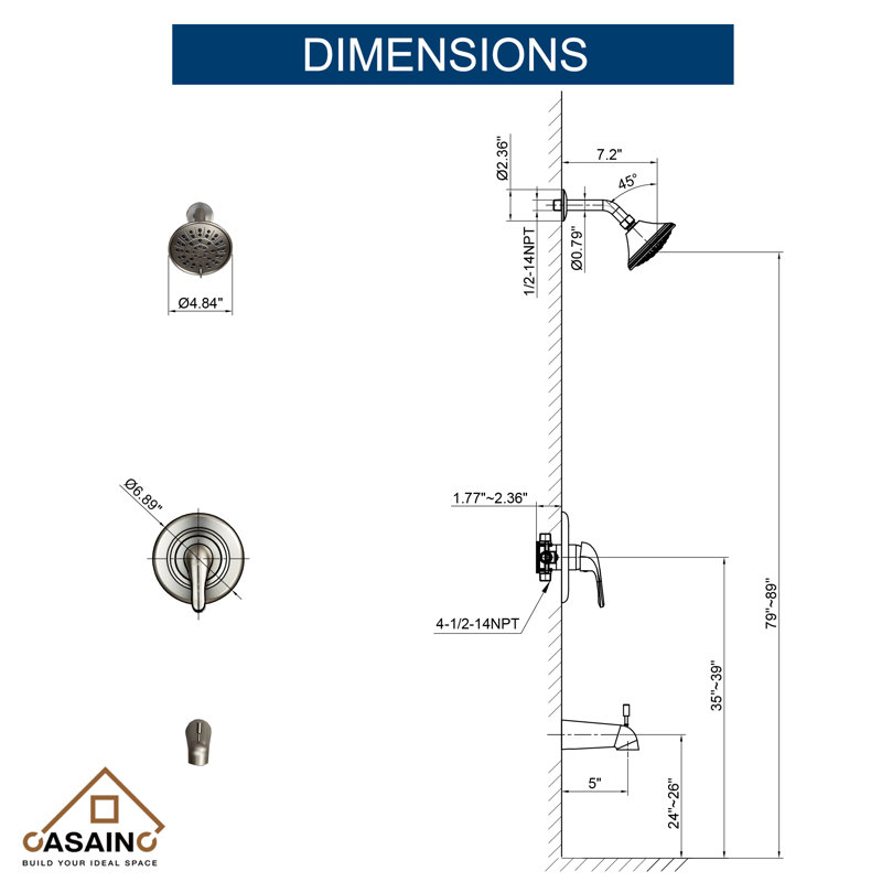 All-In-One Kit with Rough in-Valve, Brushed Nickel