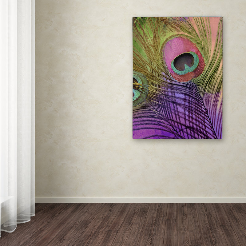 Jadaya «Peacock Candy III» par Color Bakery, impression sur toile tendue, H 19 po x l 14 po x P 2 po