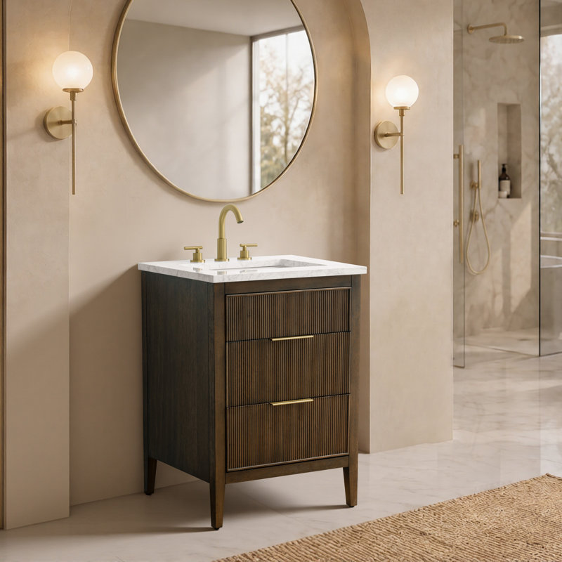 Emma 24" W Single Vanity, Chestnut Brown