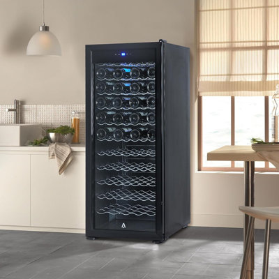 Réfrigérateur à vin pour 80 bouteilles, cellier autoportant avec tablettes réglables et affichage numérique pour la maison