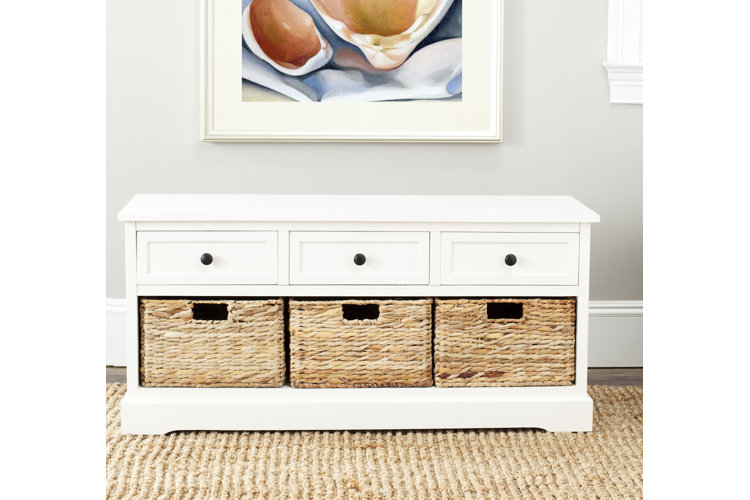 Alvina Solid Wood Drawers Storage Bench