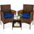 Nasrul 3-Piece Outdoor Wicker Conversation Patio Bistro Set, w/ 2 Chairs, Table-1389203124-1389203125