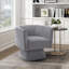 Chaise pivotante en velours de bois massif et contreplaqué gris