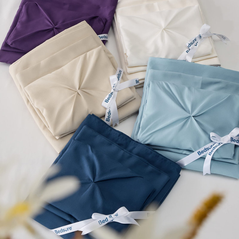 Ensembles de plis pincés Pintuck (ensemble de 5 ou 7), 89 g / m², Grand lit, Ombre silencieuse