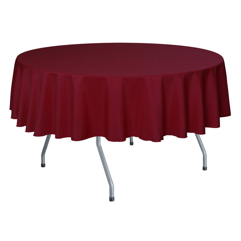 Rhein Solid Color Round Tablecloth, 1, Holiday Red