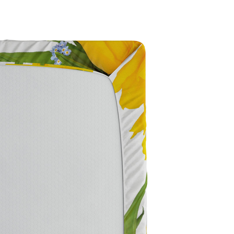 Microfiber Floral Fitted Sheet, Full Fitted Sheet