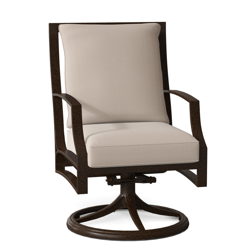 Seal Cove Outdoor Dining Armchair, Denver Scarlett Sunbrella®, Chestnut Brown