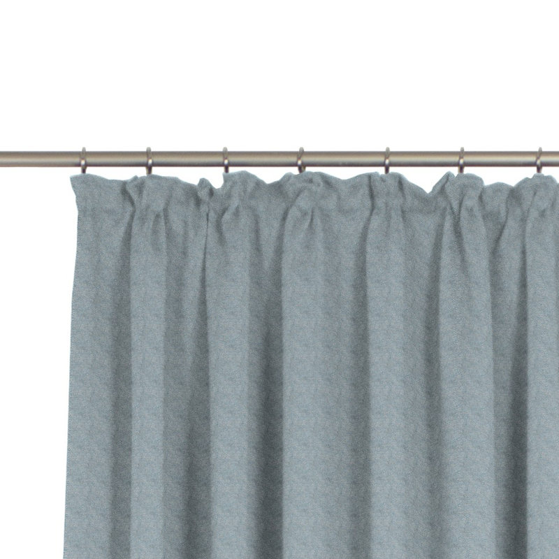 Branton Pencil Pleat Curtain Single Panel, opaque, 245cm H x 132cm W, Light blue