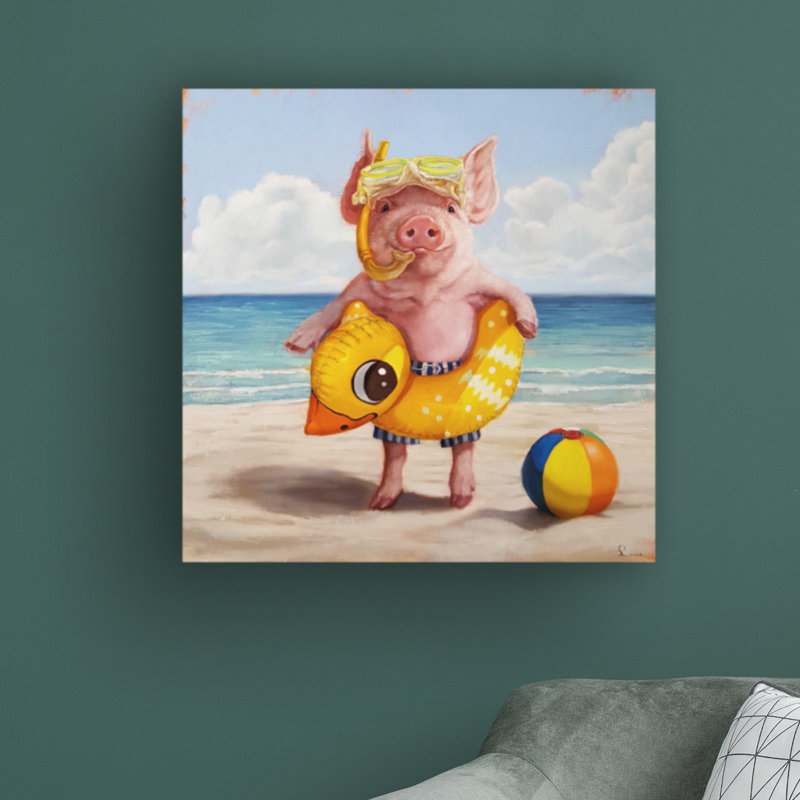 «Baked Ham» par Lucia Heffernan - peinture sur toile tendue, H 35 po x l 35 po x p 2 po