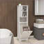 Armoire à linge avec porte inclinable - Panneau de fibres à densité moyenne blanc cassé | Minimaliste | Salle de lavage