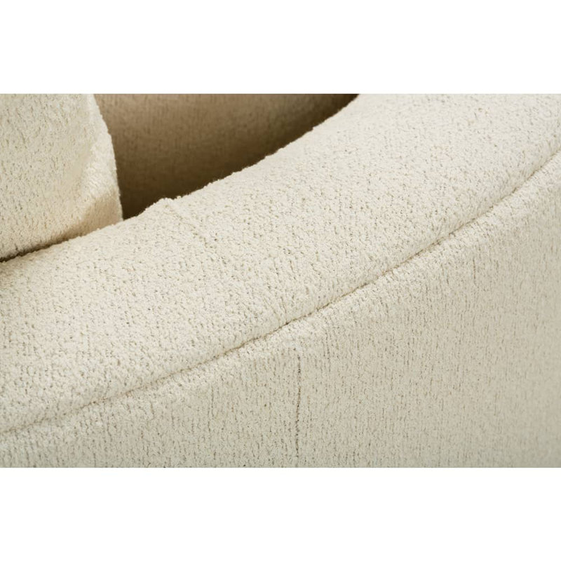 Leander Linen Swivel Barrel Chair, Bone White (107CR-43)
