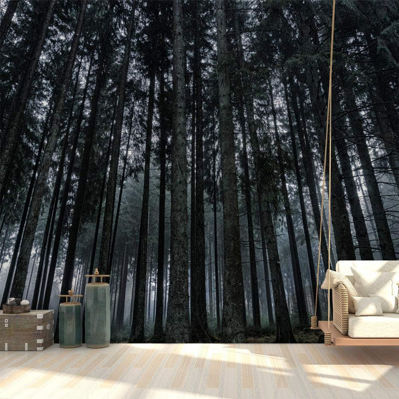 Forest Nature Landscape Peel & Stick Border, 100" L x 144" W