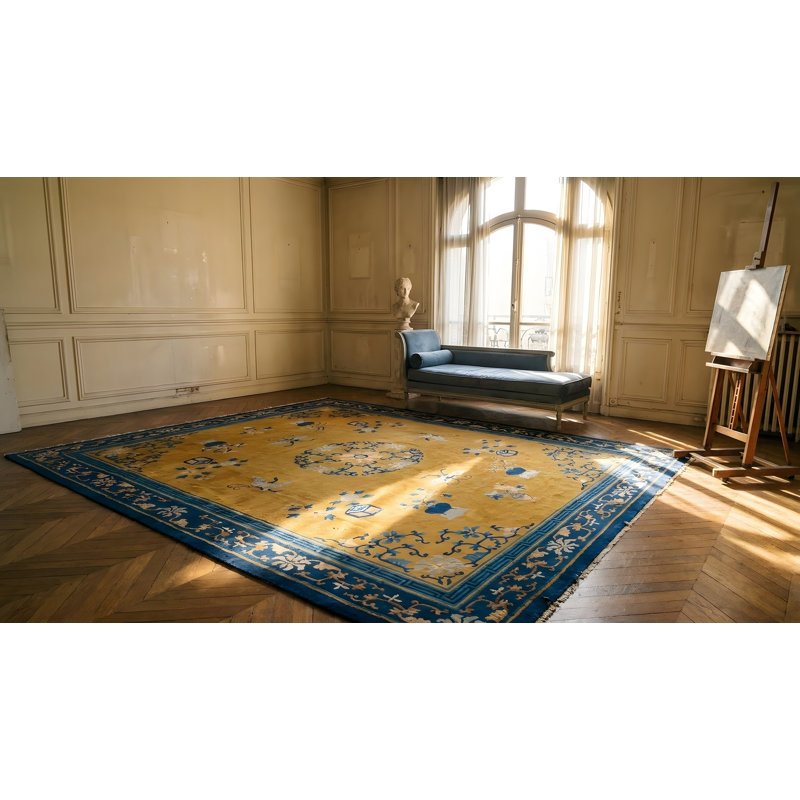 Hand Knotted Wool Floral Area Rug