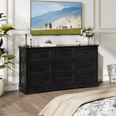 9 Drawer Dresser for Bedroom,Drawer Chest Dresser, Wooden Storage Dresser by Gracie Oaks