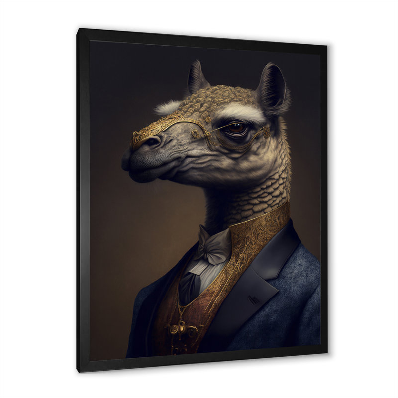 Mafia Llama - Impression sur toile, Impression noire sur toile encadrée, H 20 po x l 12 po x P 1 po