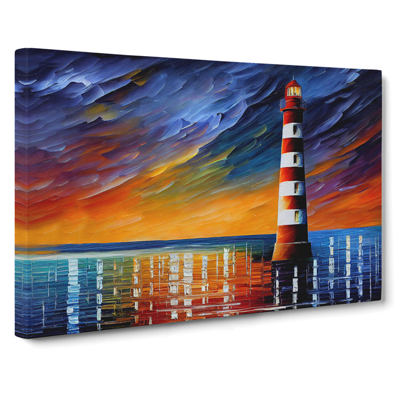 Colourful Lighthouse Vol.2 - Wrapped Canvas, 50cm H x 76cm W x 3cm D