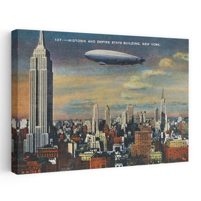 Midtown New York Retro Vintage Abstract City Architecture Art