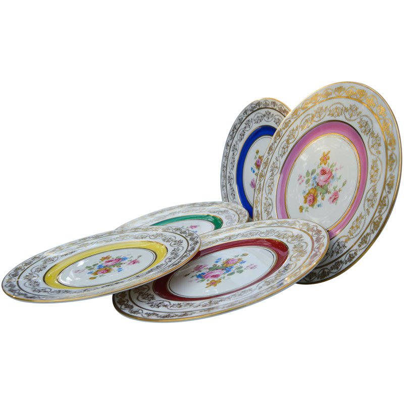 Handmade Porcelain Decorative Plate, Green/Blue