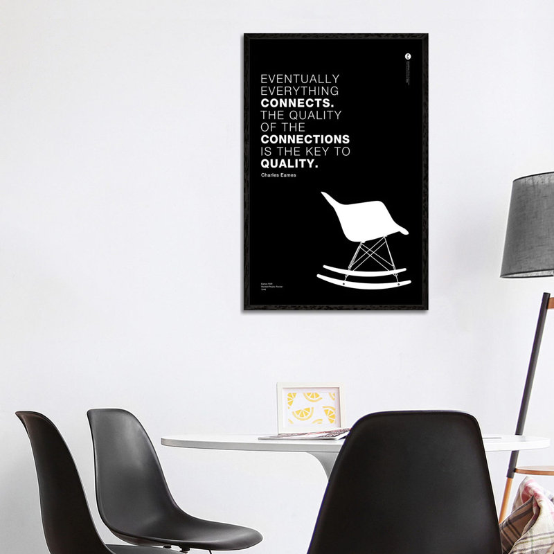 The RAR (Rocking Armchair Rod) 1 Piece Wall Art on Canvas, 101.6 cm H x 66.04 cm W, Black Framed