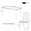 Ensemble de table de salle à manger extensible 7 pièces Retro avec 6 chaises rembourrées et un design en bois massif brun / blanc antique-1440591832