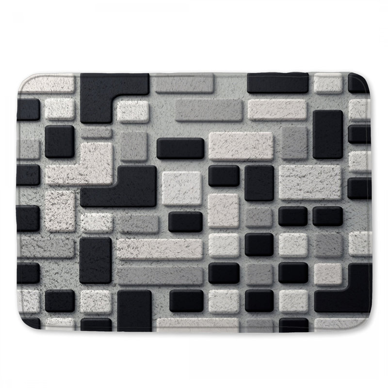 Tapis de bain à motif géométrique, 34in W x 21in L