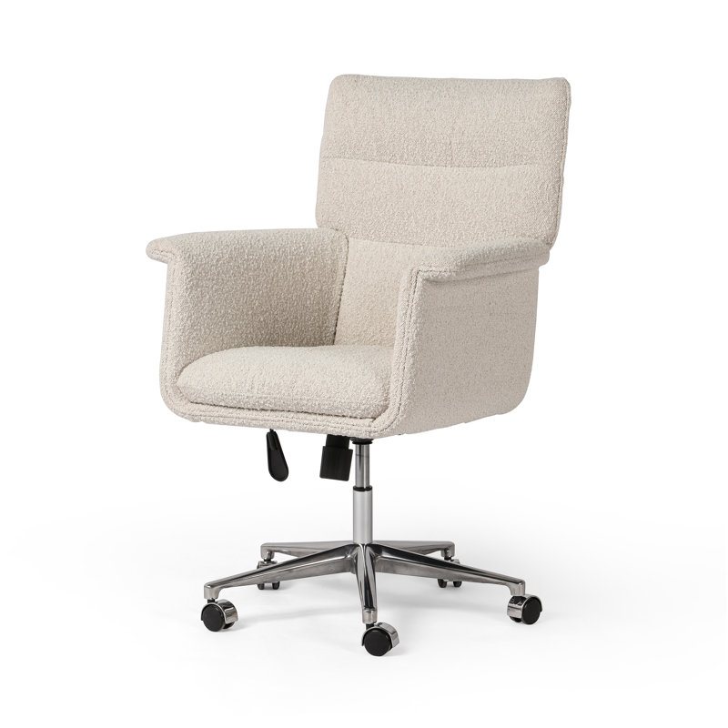 Humphrey Swivel Executive Chair, Cream Boucle