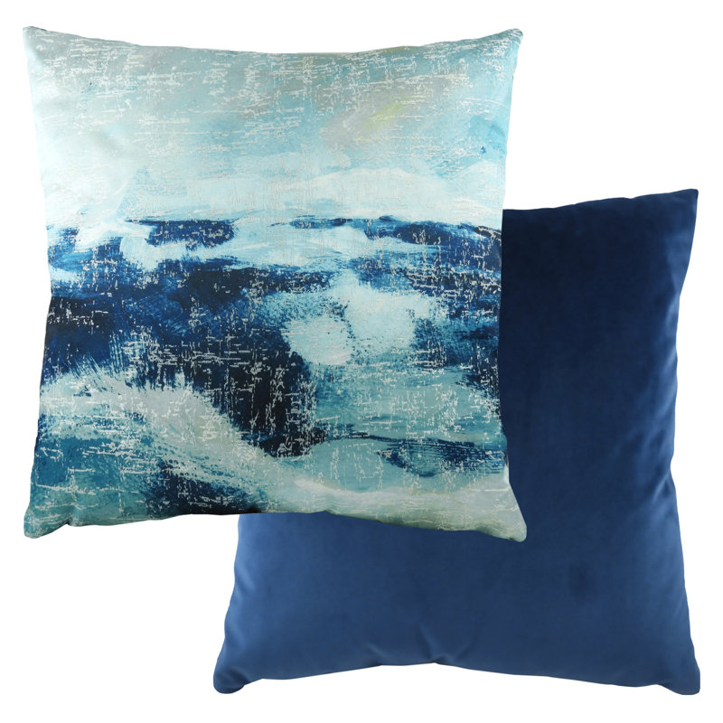 Abstract Square Throw Pillow Cover, Royal
