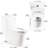 White Ceramic 1.1/1.6 Flushing Toilet, Comfort Height, Soft Close Seat, & One , Height 15.55 In,