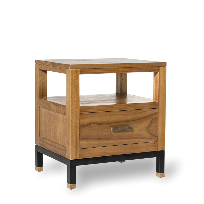 Madhu 50cm W Solid Wood Bedside Table