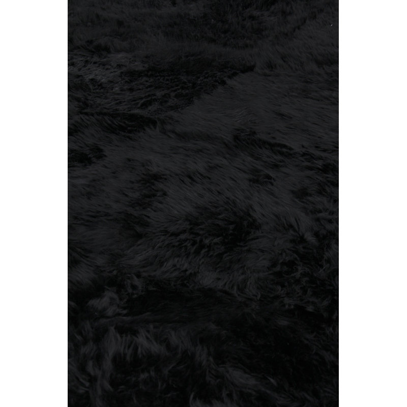 Sheepskin Area Rug in Black, Rectangle 5' x 8'