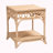 Elodie Natural Rattan End Table with Shelf Square Boho Accent Table with Decorative Loop Detail