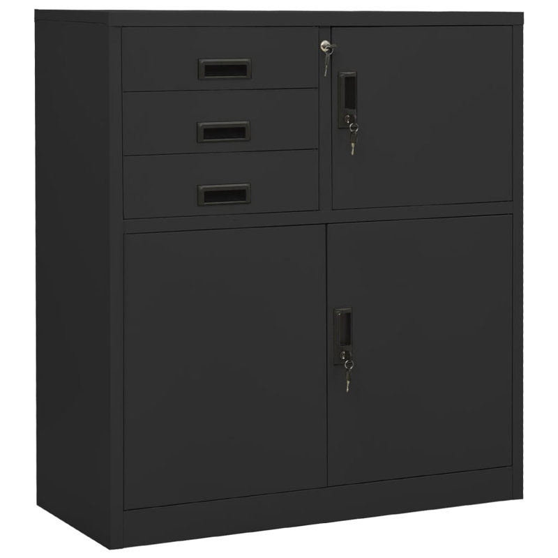 Office Cabinet 35.4" x 15.7" x 40.2" Steel, Anthracite
