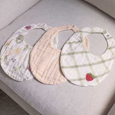 Clementine Fruit & Veggie Cotton Bandana Baby Bib (3 Pack)