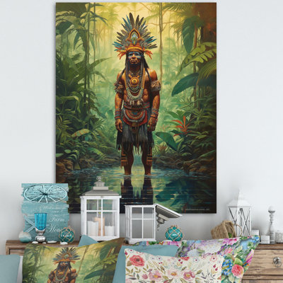 Indien, chaman dans la forêt tropicale d'Amazonie I sur toile