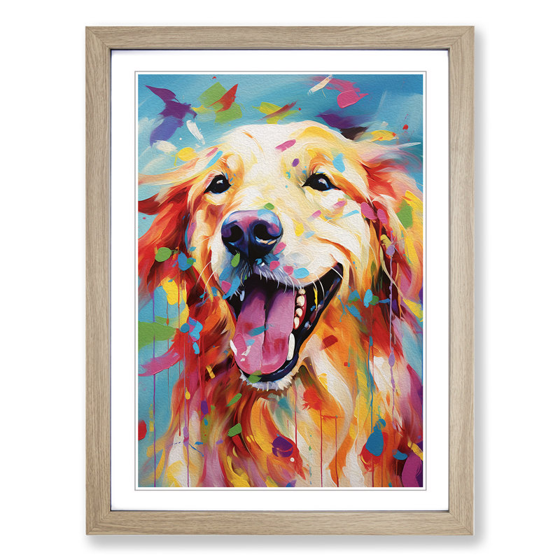 Golden Retriever Expressionism - Framed Print