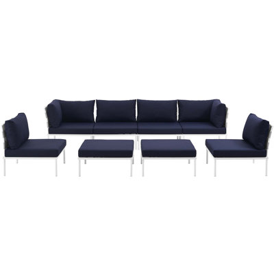 Beckette 8-piece Outdoor Patio Aluminum Sectional Sofa Set