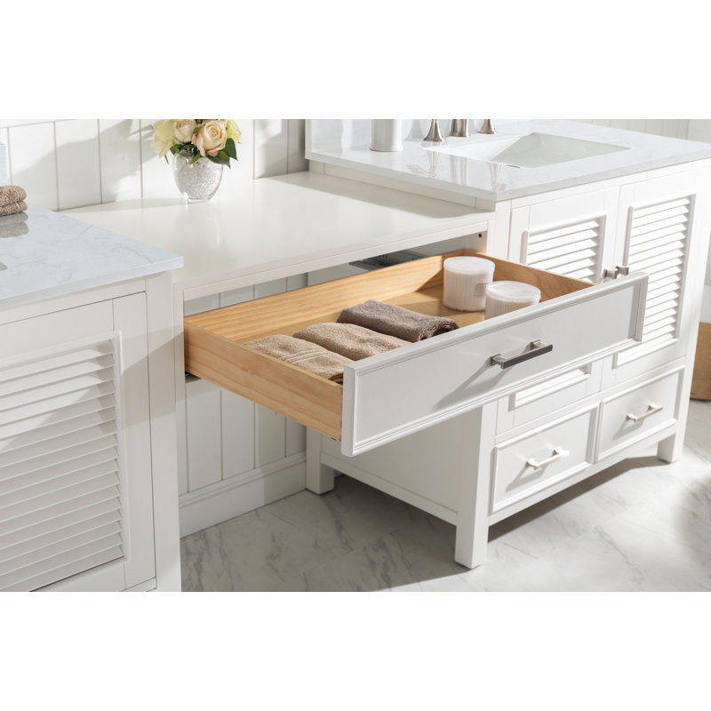 Ensemble de meuble-lavabo double 102 po, Blanc