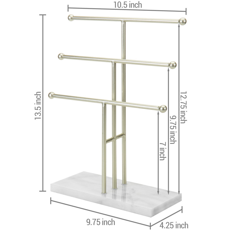 3 T-Bar Metal Display Jewellery Stand
