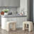 24" H Boucle Stool Set Of 2, Counter Stool With U-Shaped Design, Bar Stools Dining Chairs-272461226