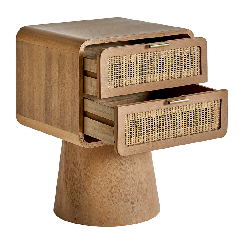 43cm W Solid Wood Bedside Table
