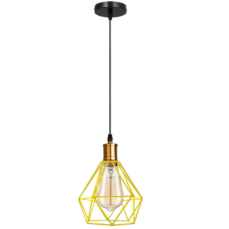 Braylene 1 - Light Black/Gold Single Pendant, White