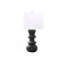 Lighting, H 26 po, céramique noire, abat-jour ivoire / crème, contemporain-1047935018