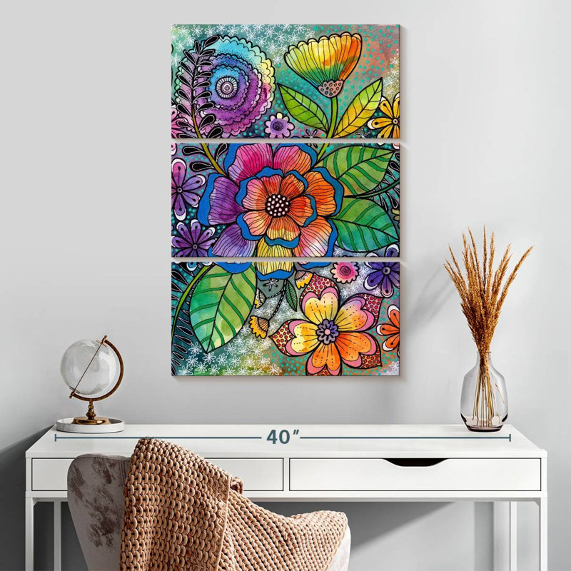 Harnek Bohemian Blooms I, H 32 po x l 20 po