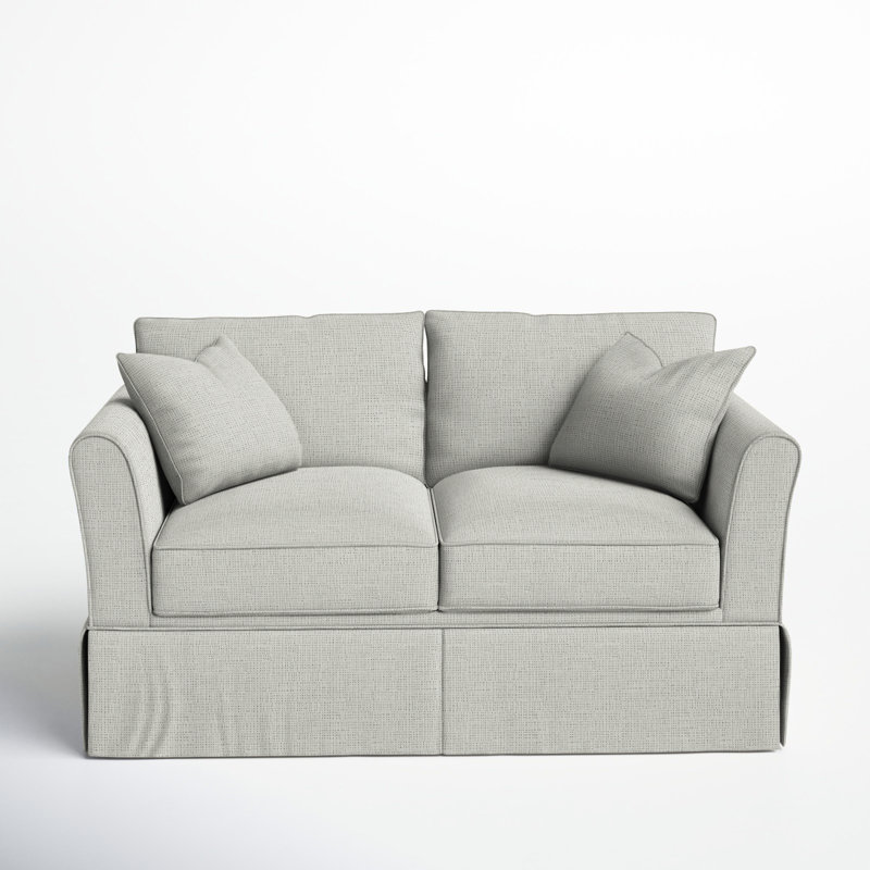 Shelby 63'' Upholstered Loveseat, Drusky Moonglow Sustain® Basketweave