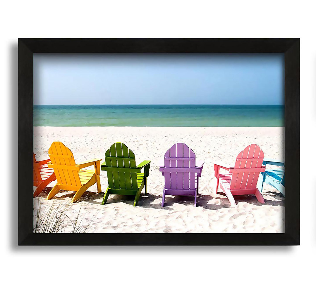 Gerahmtes Wandbild Beach Chairs Line-Up