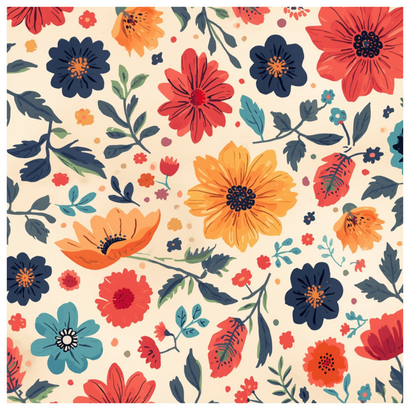 Tapis de bain à motif floral coloré, L 24 po x L 17 po