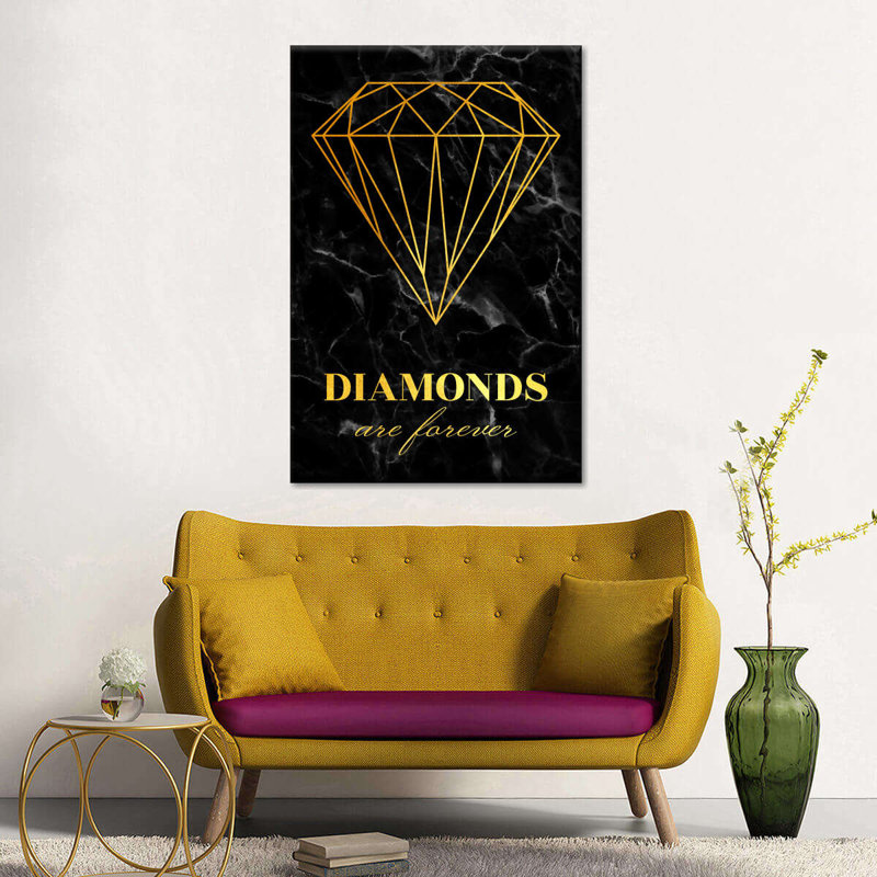 Impression sur toile, "Forever Diamonds", H 12 po x l 8 po x P 1 po