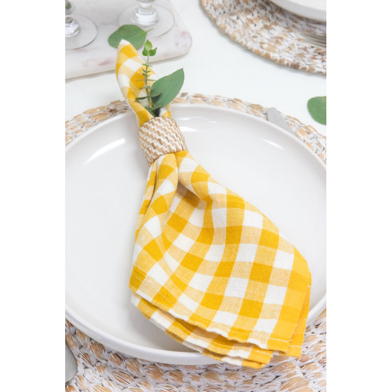 Alessandro Linen Square Napkins, Clementine