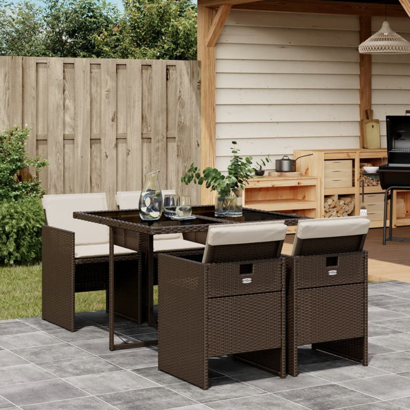 Ensemble repas avec coussins Hokku Designs, Brun, Brun, 4
